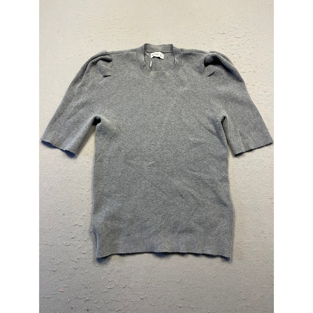 Nine West Top Ribbed Knit Grey Large Womens